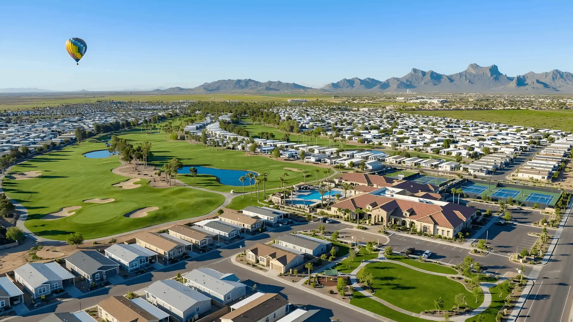 coolidge arizona golf course community aerial
