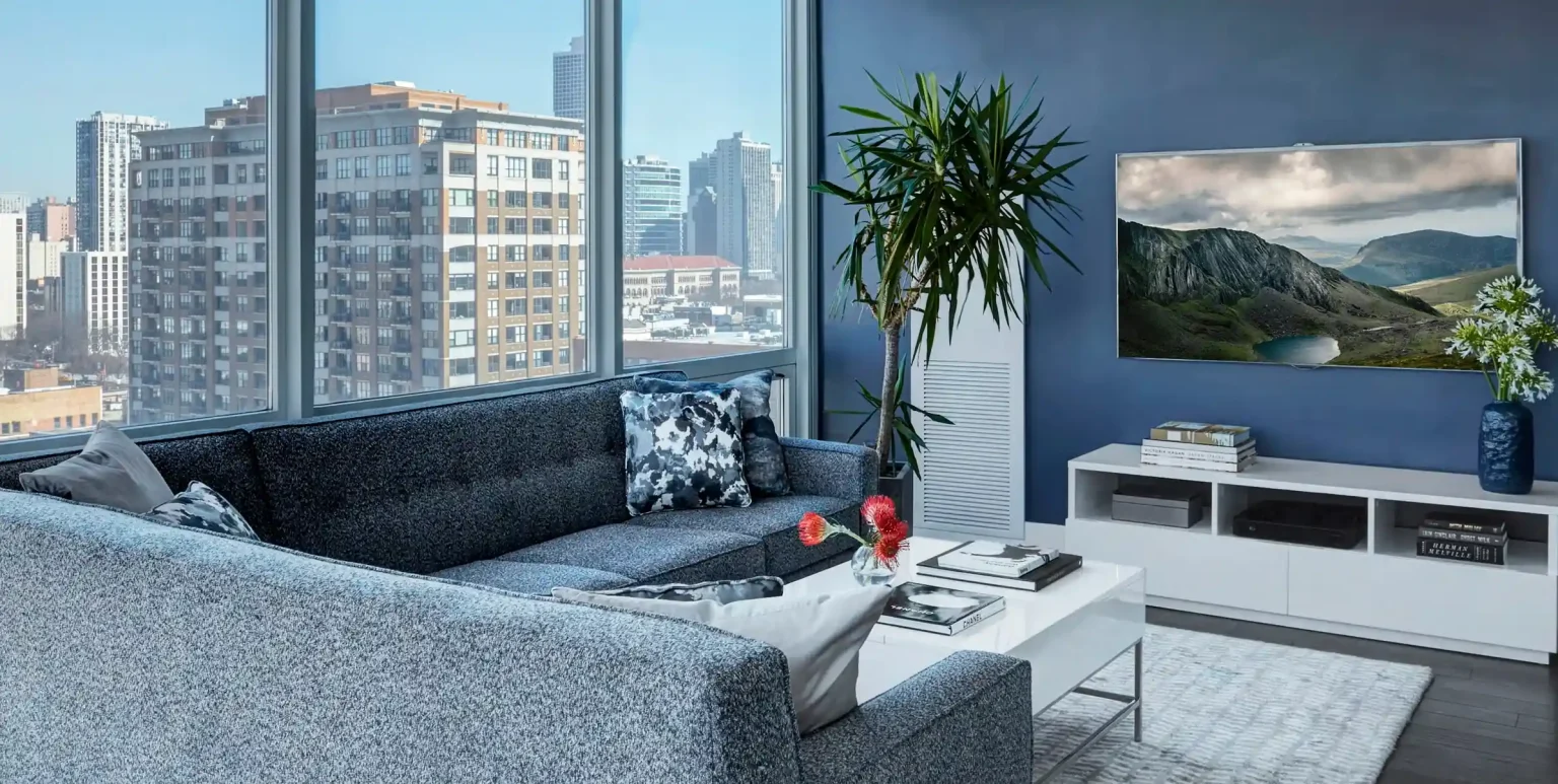 interior design blue accent